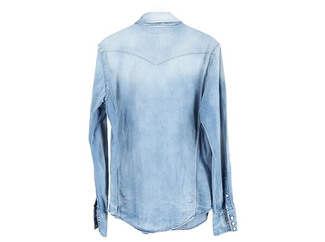 Camisa de denim western Tom Ford em algodão azul claro - vista 5