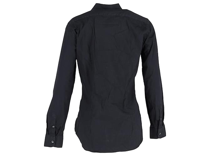 Camisa de botones Prada en algodón negro - vista 3