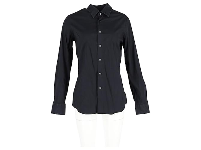 Camisa de botones Prada en algodón negro - vista 4