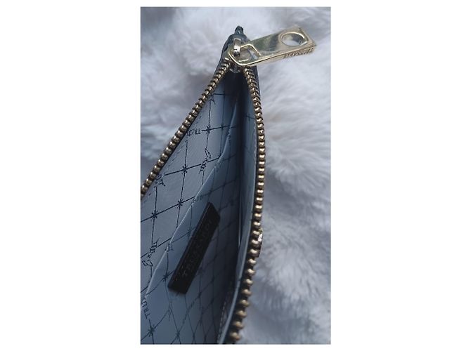 Clutch Trussardi in pelle blu - vista 7