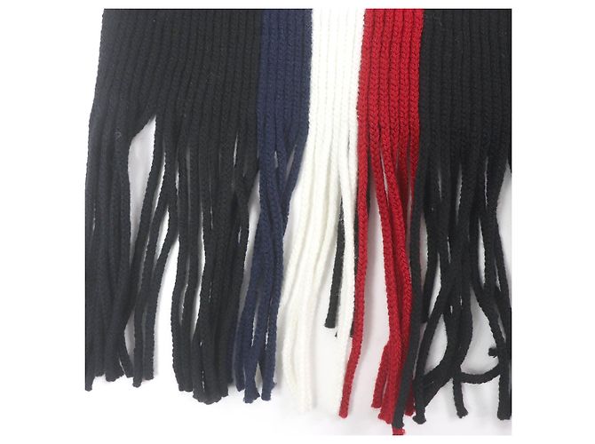 Sciarpa in lana con patch logo tricolore Moncler - vista 5