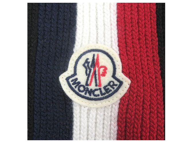 Sciarpa in lana con patch logo tricolore Moncler - vista 6