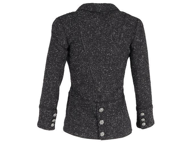 Timeless Blazer de Tweed Chanel en Algodón Negro - vista 3