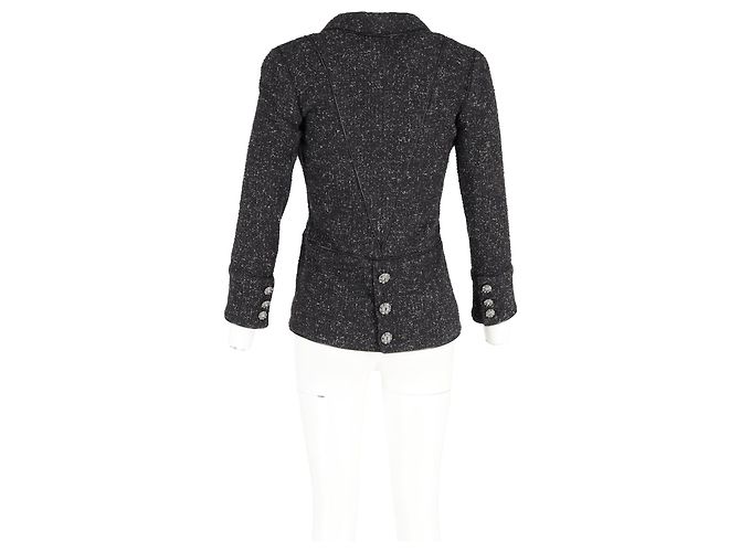 Timeless Blazer de Tweed Chanel en Algodón Negro - vista 6