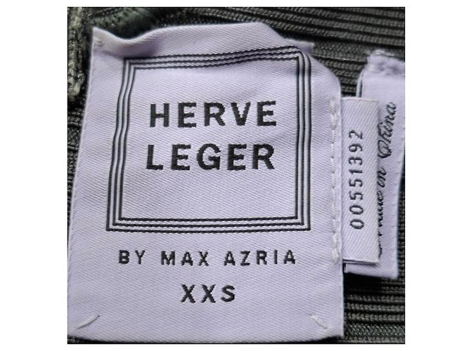 Abito bandage con ritagli in foil Herve Leger in rayon argento Metallico - vista 3