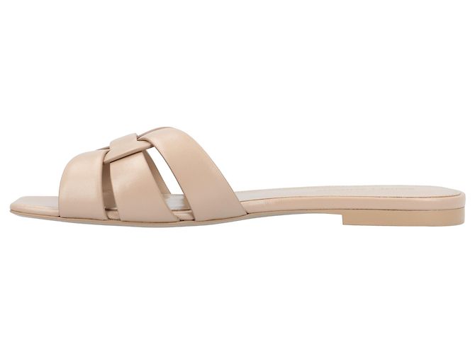 Mules Tribute de Saint Laurent en cuero suave beige - vista 2