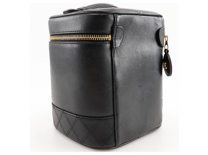 Pochette Vanity Chanel Vintage in Pelle di Agnello Nera Nero - vista 3