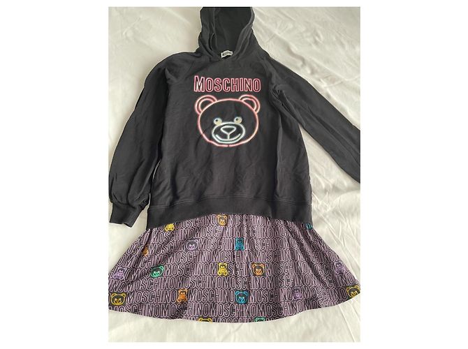 Abito con cappuccio Moschino in cotone multicolore - vista 2