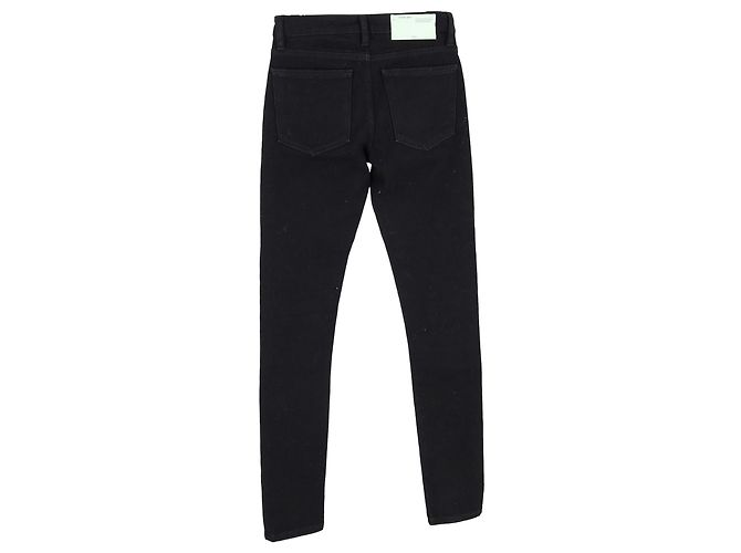 Off White Jeans de mezclilla negra de algodón estampado slim-fit Off-White Negro - vista 2