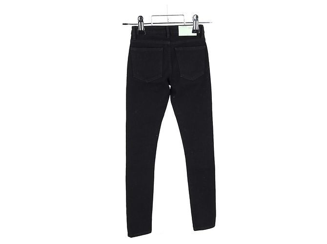 Off White Jeans de mezclilla negra de algodón estampado slim-fit Off-White Negro - vista 5
