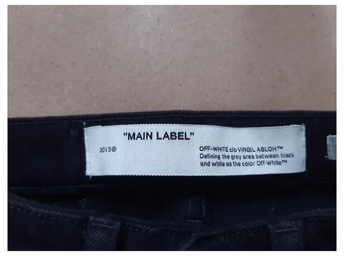 Off White Jeans de mezclilla negra de algodón estampado slim-fit Off-White Negro - vista 6