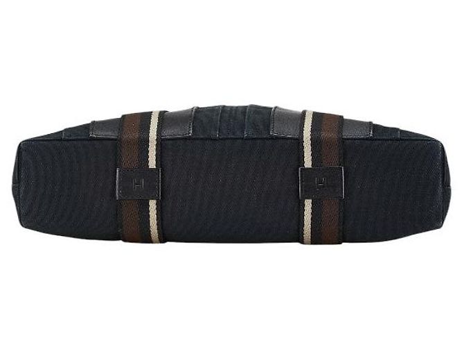Troca Bolso de mano de lona y cuero Hermès Negro - vista 3
