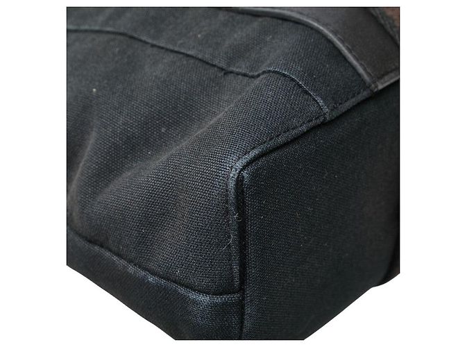 Troca Bolso de mano de lona y cuero Hermès Negro - vista 5