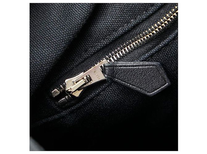 Troca Bolso de mano de lona y cuero Hermès Negro - vista 6