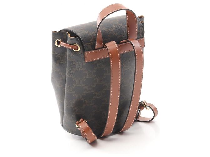 Céline Mochila de cuero con lona recubierta de PVC Celine Bonnie Triomphe - vista 2