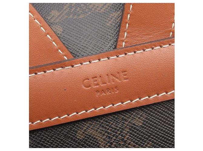 Céline Mochila de cuero con lona recubierta de PVC Celine Bonnie Triomphe - vista 4