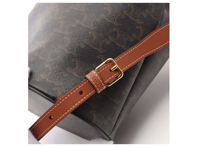Céline Mochila de cuero con lona recubierta de PVC Celine Bonnie Triomphe - vista 6