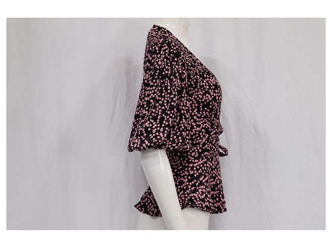 Blusa Wrap Ganni en viscosa con estampado floral - vista 12