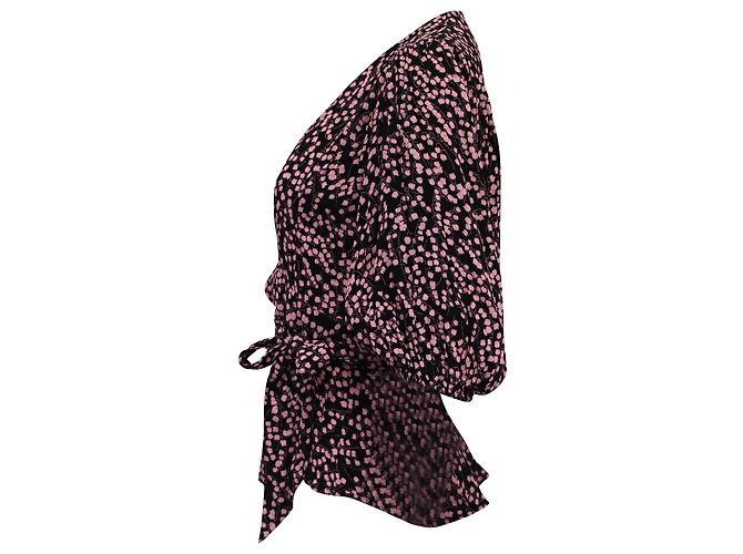 Blusa Wrap Ganni en viscosa con estampado floral - vista 3