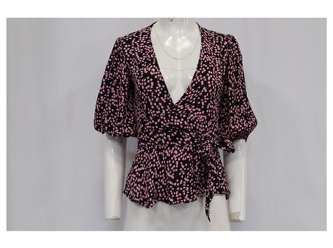 Blusa Wrap Ganni en viscosa con estampado floral - vista 8