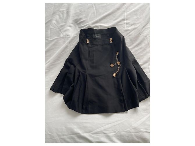 Falda plisada negra de lana The Kooples con botones dorados - vista 2