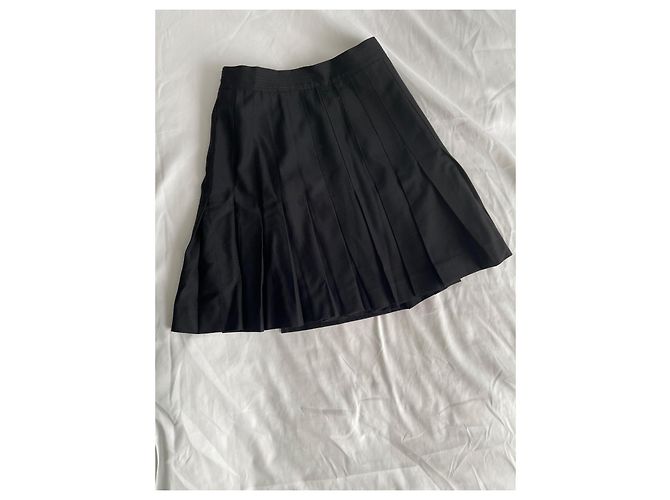 Falda plisada negra de lana The Kooples con botones dorados - vista 3