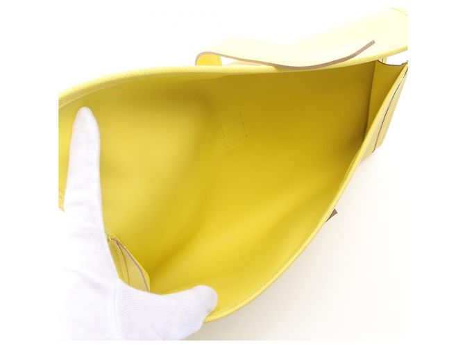 Hermès Borsa Clutch Hermes Jige Elan 29 in pelle Epsom Giallo - vista 6