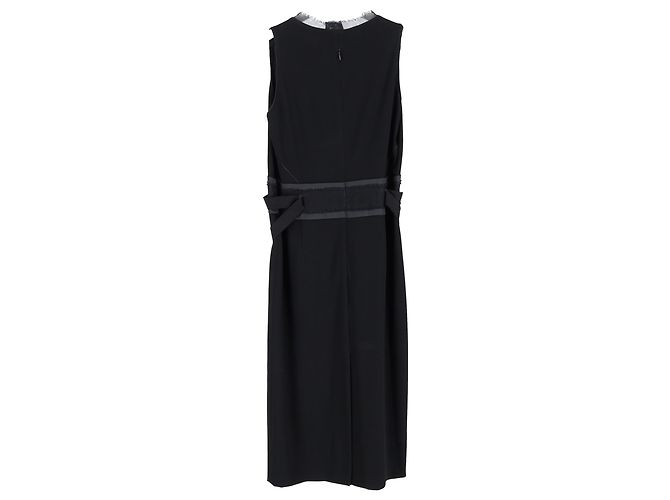 Boss Hugo Boss V-Ausschnitt Kleid aus schwarzem Polyester - Ansicht 2
