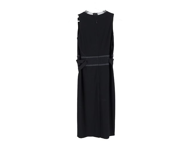 Boss Hugo Boss V-Ausschnitt Kleid aus schwarzem Polyester - Ansicht 5