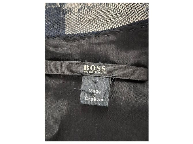 Boss Hugo Boss V-Ausschnitt Kleid aus schwarzem Polyester - Ansicht 6