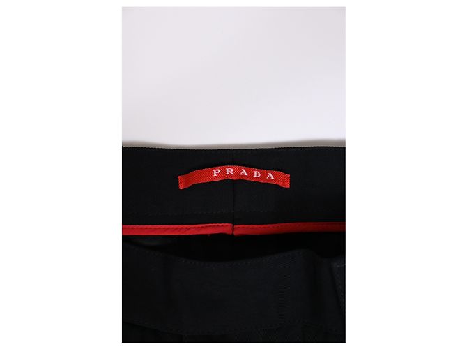 Prada gerade Hosen aus schwarzem Polyester - Ansicht 8