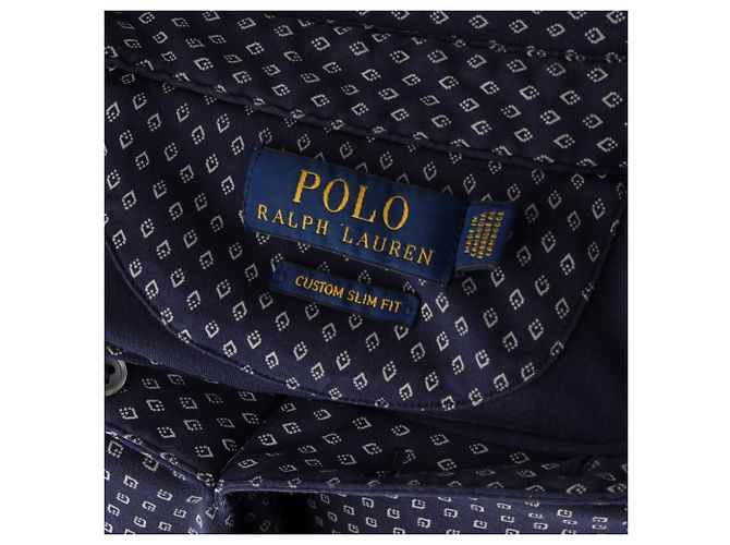 Polo Ralph Lauren Camicia Polo Slim Dot Personalizzata in Cotone Blu Navy - vista 4