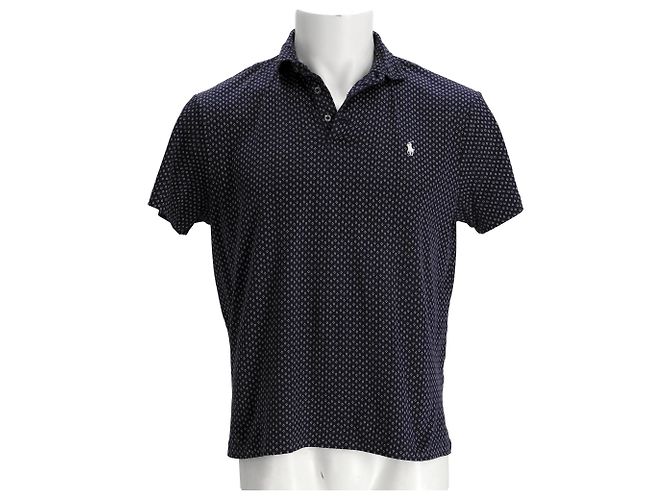 Polo Ralph Lauren Camicia Polo Slim Dot Personalizzata in Cotone Blu Navy - vista 6