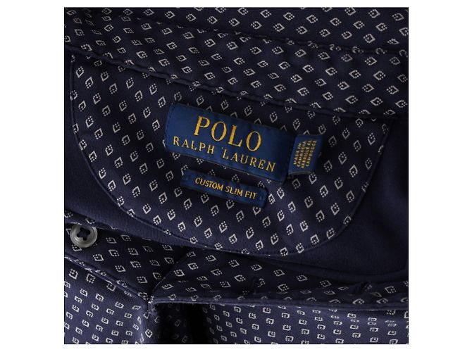 Polo Ralph Lauren Camicia Polo Slim Dot Personalizzata in Cotone Blu Navy - vista 9