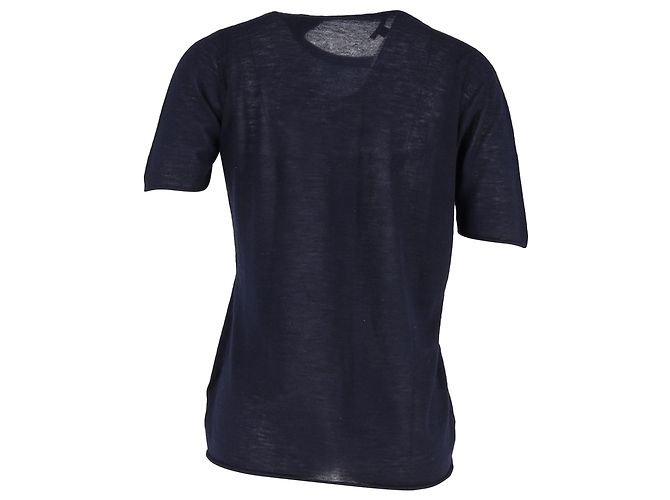 Camiseta de cuello redondo Joseph en algodón azul marino - vista 3