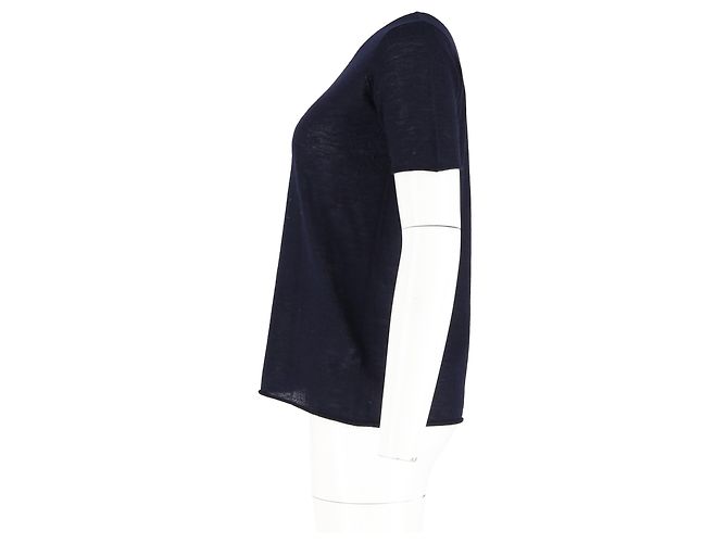 Camiseta de cuello redondo Joseph en algodón azul marino - vista 5