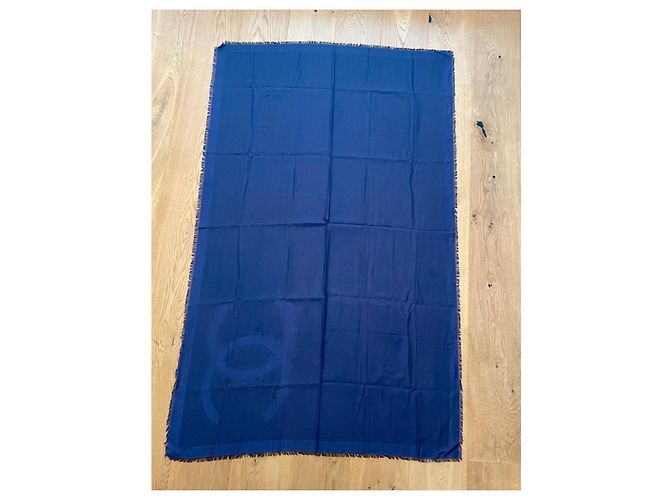 CHANEL Pareo in Cotone Oversized – Blu Navy Scuro – Collezione 18B Blu scuro - vista 2