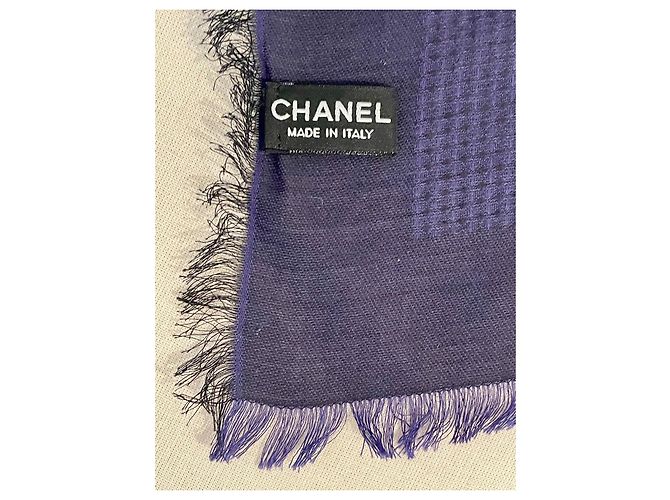 CHANEL Pareo in Cotone Oversized – Blu Navy Scuro – Collezione 18B Blu scuro - vista 4