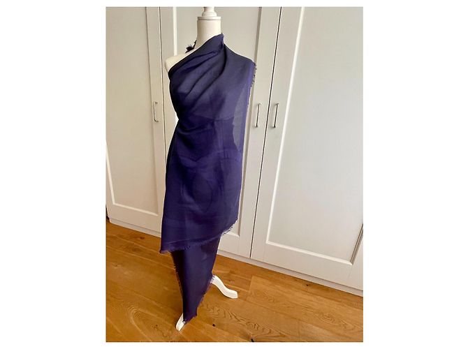 CHANEL Pareo in Cotone Oversized – Blu Navy Scuro – Collezione 18B Blu scuro - vista 6