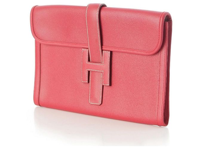 Hermès Borsa Clutch Jige PM in pelle Hermes Rosso - vista 2