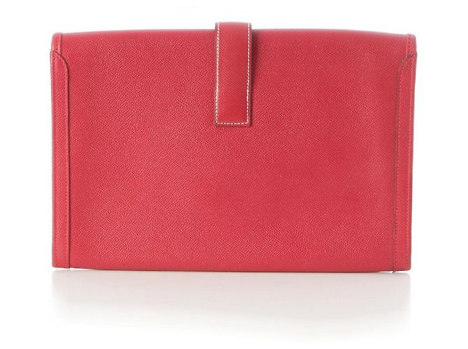 Hermès Borsa Clutch Jige PM in pelle Hermes Rosso - vista 4