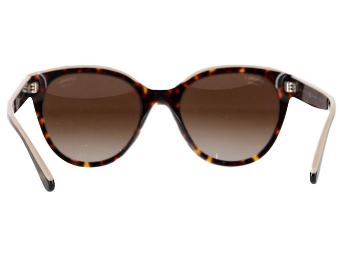 Timeless Occhiali da sole Chanel CC in tartaruga con farfalla in acetato marrone Rosso - vista 3