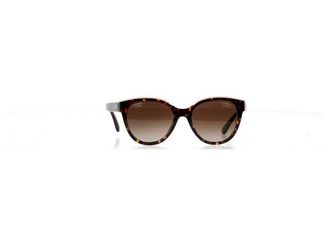Timeless Occhiali da sole Chanel CC in tartaruga con farfalla in acetato marrone Rosso - vista 5