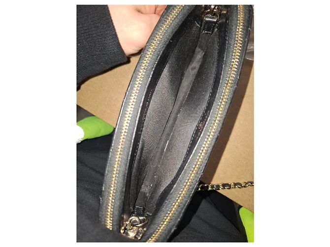 Chanel Double Zip Wallet on Chain in Black Quilted Leather - view 12