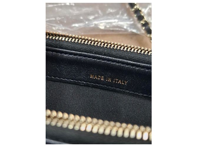 Chanel Double Zip Wallet on Chain in Black Quilted Leather - view 14