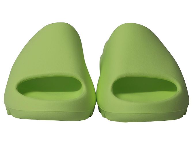 Adidas Yeezy Slides in plastica verde fluorescente - vista 2