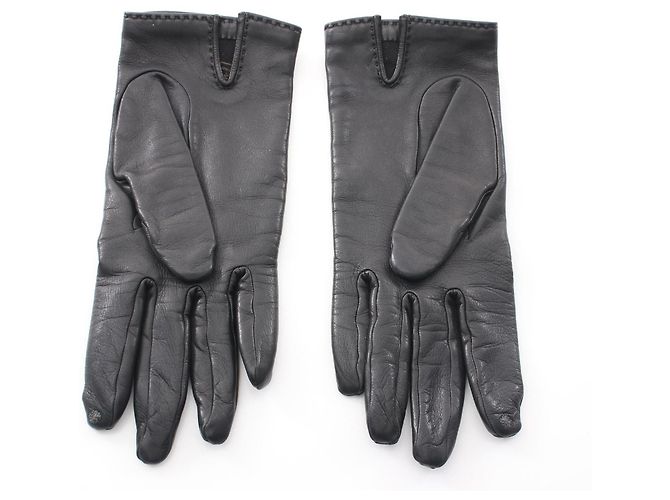Hermès Kelly Handschuhe aus Lammleder Schwarz - Ansicht 2