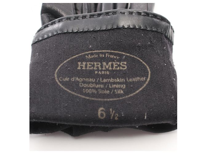Hermès Kelly Handschuhe aus Lammleder Schwarz - Ansicht 3