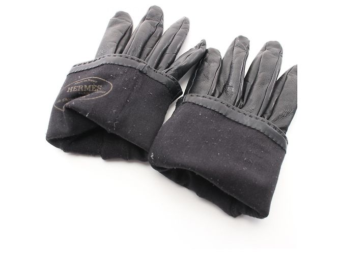 Hermès Kelly Handschuhe aus Lammleder Schwarz - Ansicht 4