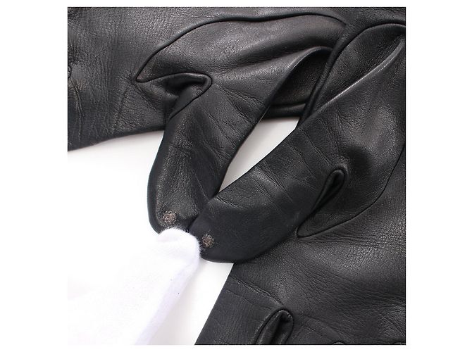 Hermès Kelly Handschuhe aus Lammleder Schwarz - Ansicht 6